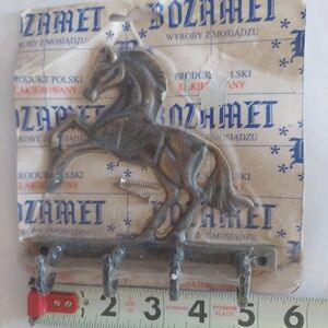 New Rare Handmade Brass Horse Wall Hooks 4 Hangers Holders Made In POLAND
